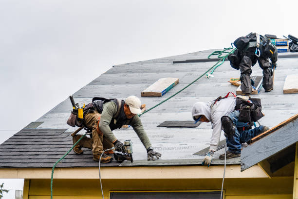Professional Flat Roof Repair technician working in Cecil, WI